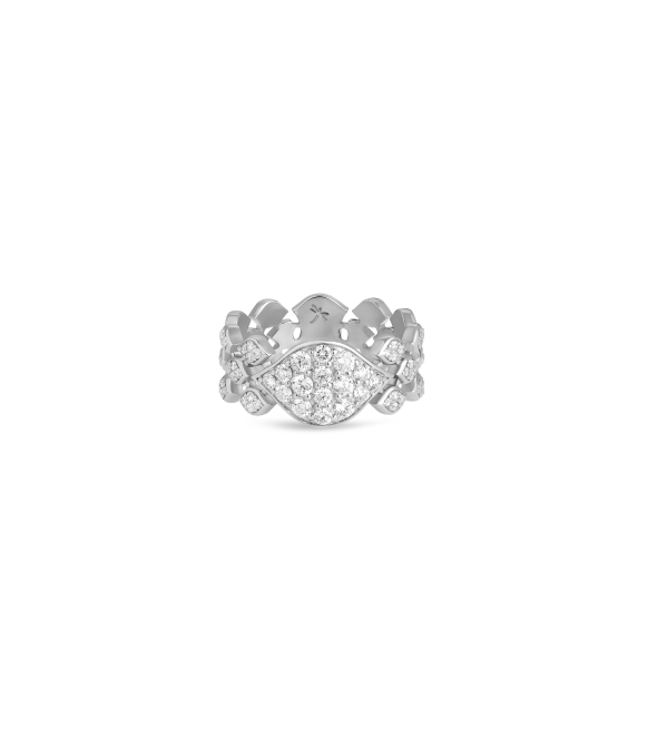 White gold 18k ring with pave brilliant diamonds by Casato