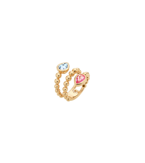 Double twist Ring by Casato MX-1327ZRAQUABT-P