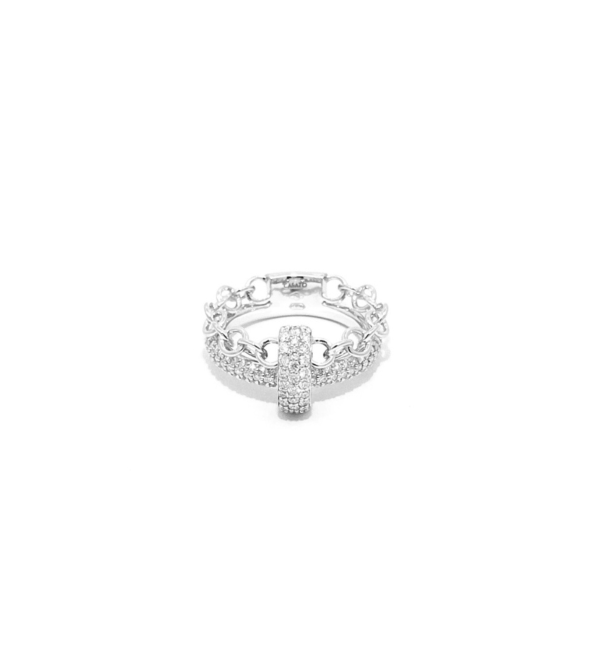 White Gold 18K Ring with Pave Brilliant Diamonds by Casato
