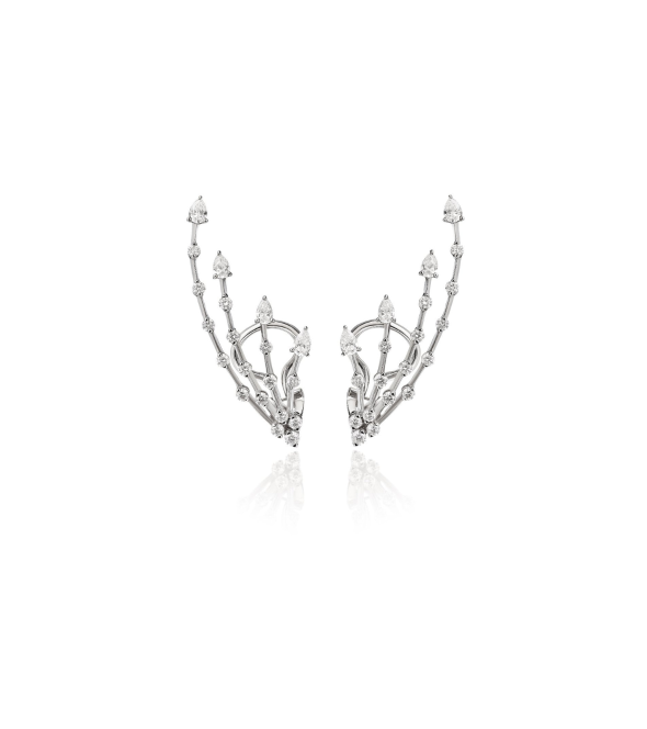 White Gold Earrings with Poire Diamonds by Casato