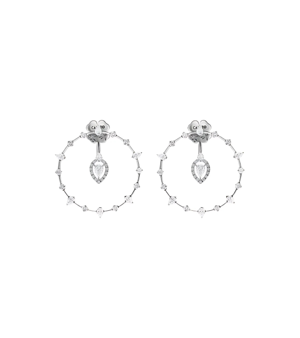 White Gold Earrings with Poire Diamonds by Casato