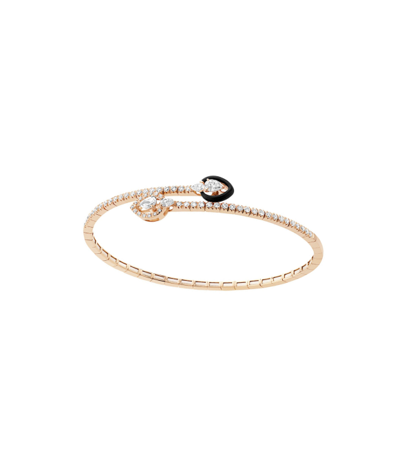 Pink Gold Bracelet with Diamonds and black Enamel BRX195BT-P-BKC16 by Casato 