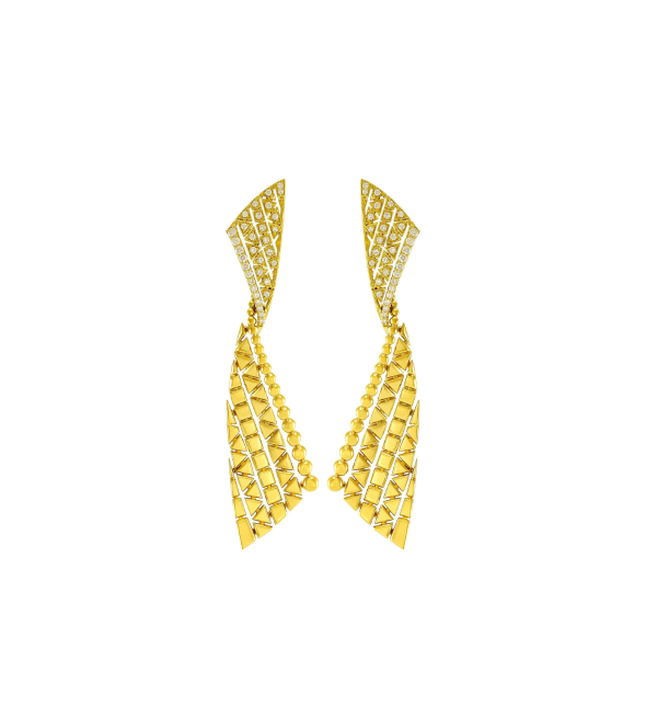 Yellow Gold Earrings with Diamonds by Etho Maria