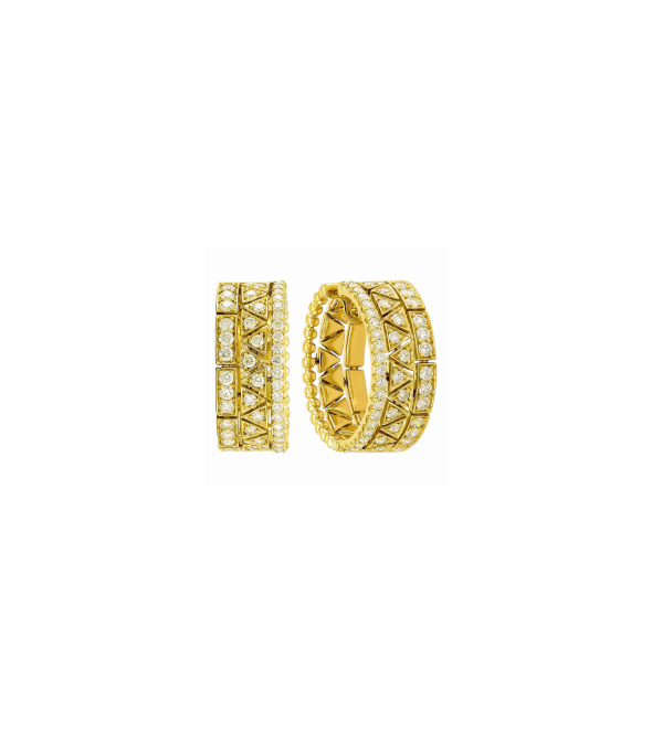 Yellow Gold Earrings with Brilliant Shape Diamonds By Etho Maria