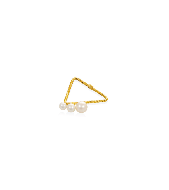 Basic Triangle Ring with Pearls By Christina Soubli