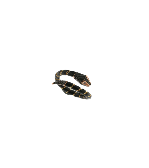 Enamel Snake 18k Ring