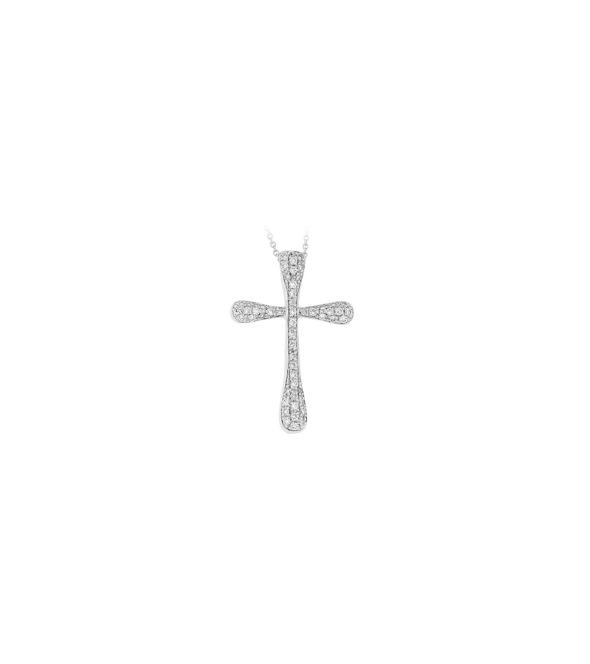 White Gold Cross with Diamonds 02810