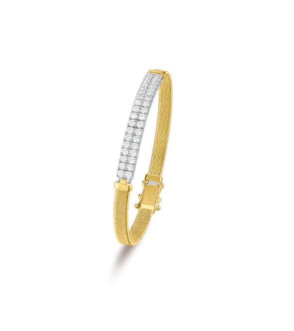 18K Yellow Gold Bracelet with Brilliant Cut Diamonds by Mentis