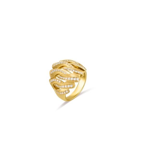 18K Yellow Gold Ring with Diamonds by Mentis