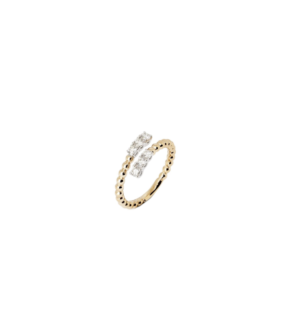 Pink Gold Ring with Diamonds 04505