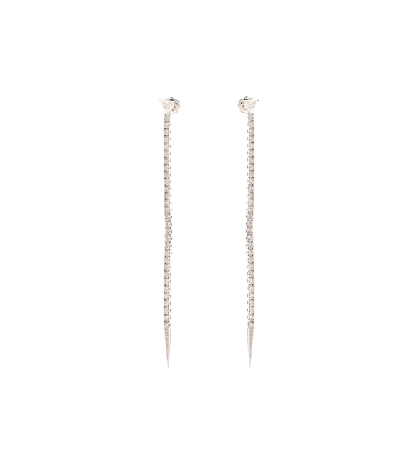 White Gold Brilliant Cut Diamond Earrings by Mentis collection