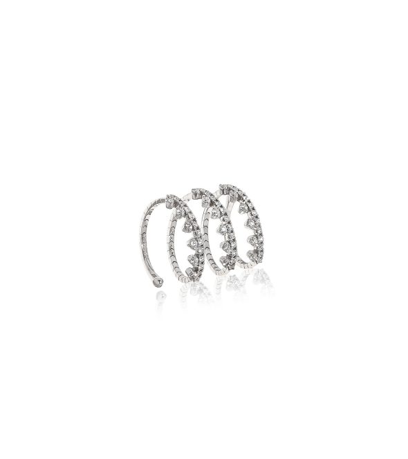 White Gold Ring Spiral Diamonds 04381 Mentis Collection