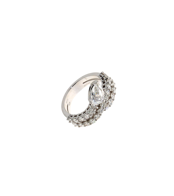 Rose Cut Poire Shape Diamond Ring by Mentis collection