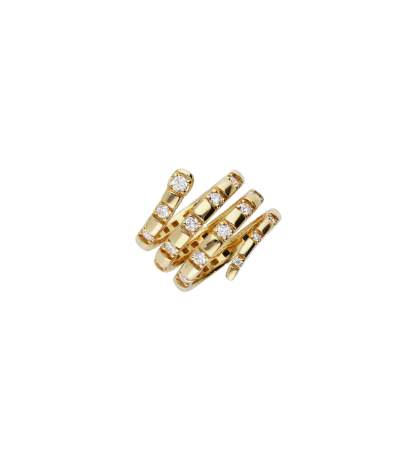 Yellow Gold Ring 18k with White Diamonds