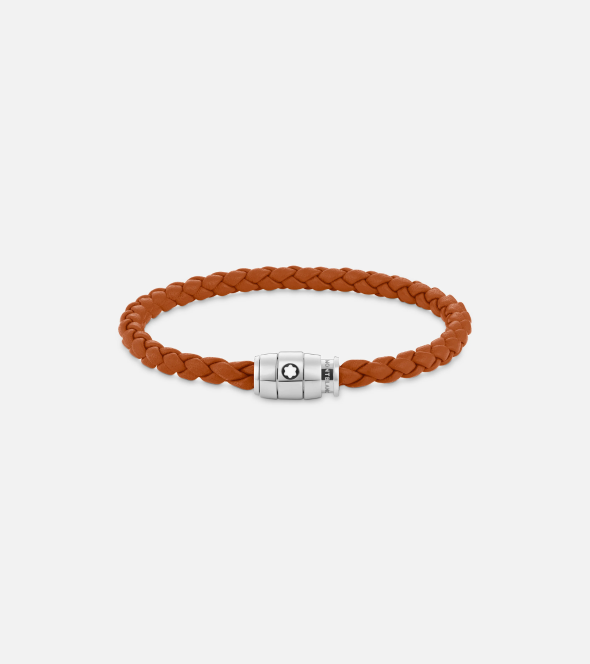 Meisterstück Collection Steel 3-ring Bracelet in Rust Leather 134061