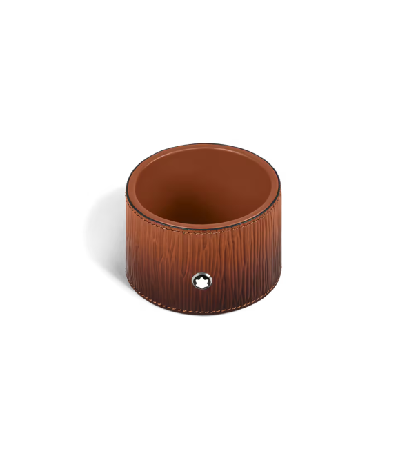 Medium Round Desk Tray in Corteccia Sfumato Leather