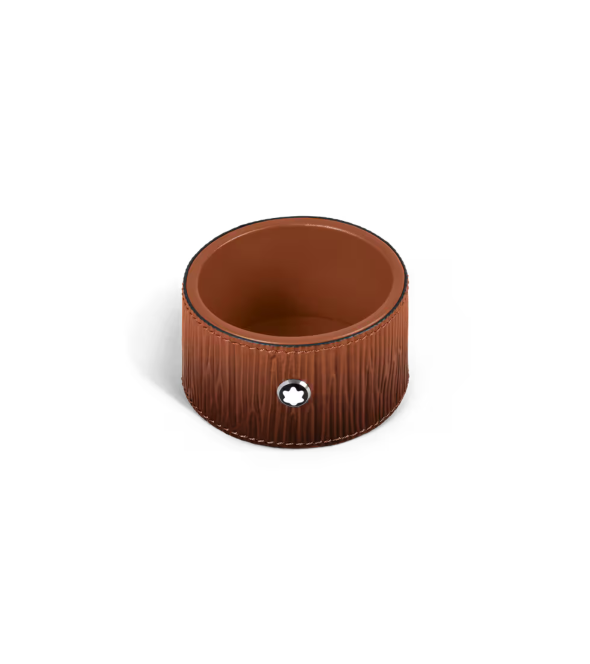 Small Round Desk Tray in Corteccia Sfumato Leather