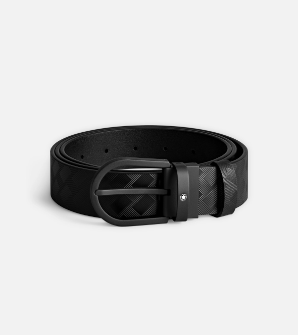 Horseshoe Buckle Black 35 mm Leather Belt