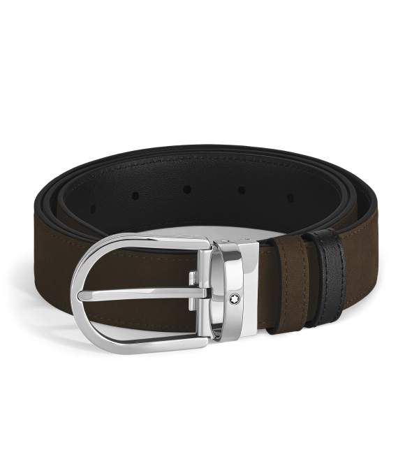 Montblanc Horseshoe 35 mm Reversible Belt in Suede Leather