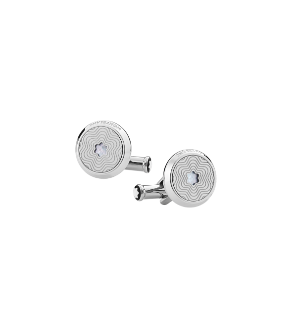 Cufflinks with Mother-of-Pearl Snowcap Emblem
