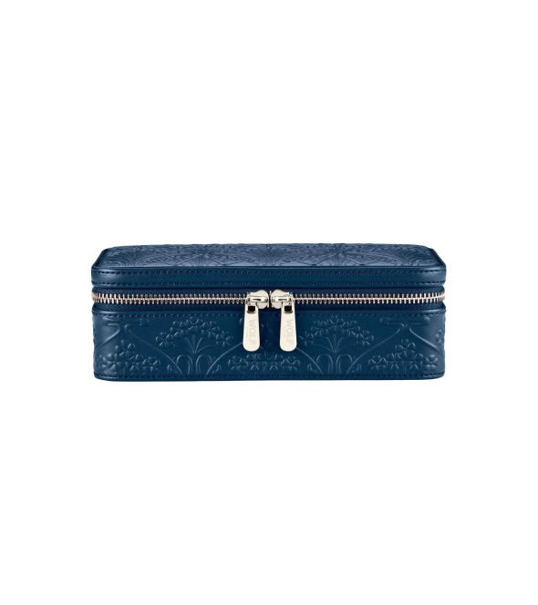WOLF X LIBERTY All Over Ianthe Medium Jewellery Zip Case - Navy