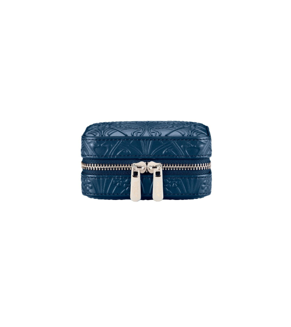WOLF X LIBERTY All Over Ianthe Small Travel Jewellery Zip Case - Navy