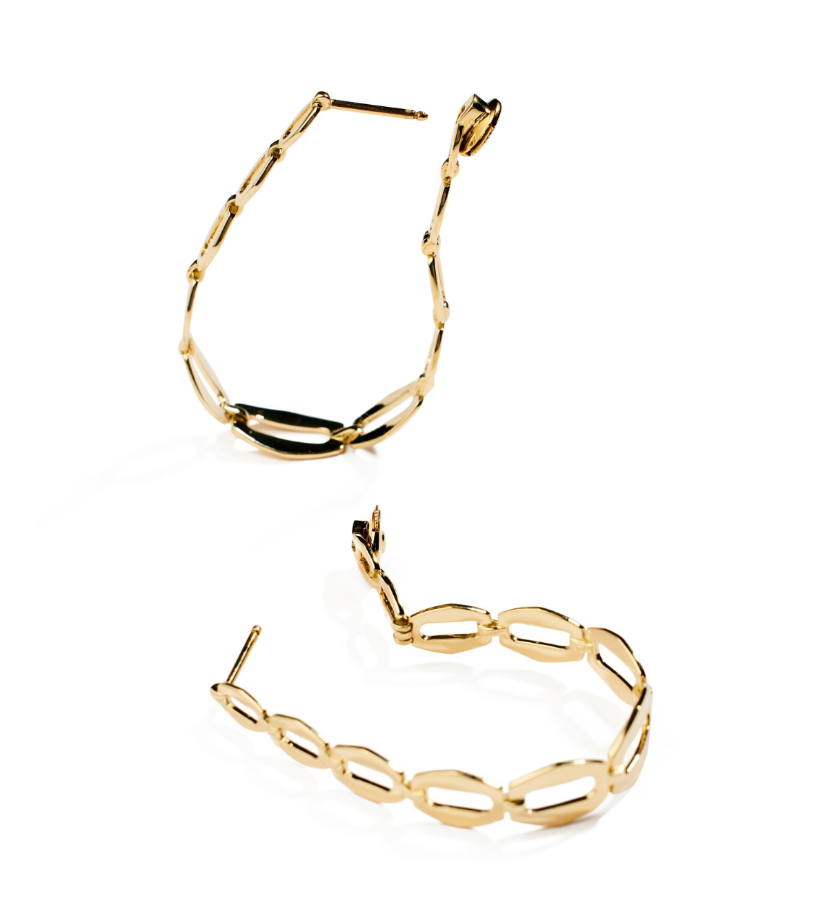 Medium Oval Chain Hoops