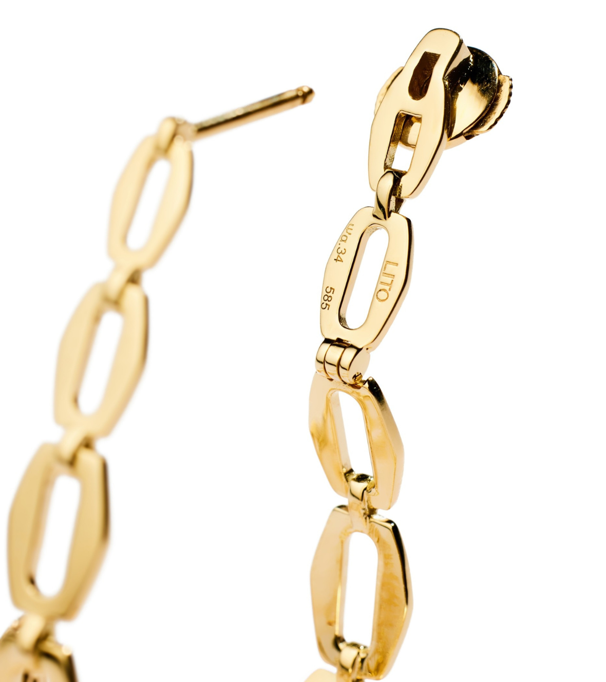 Medium Oval Chain Hoops