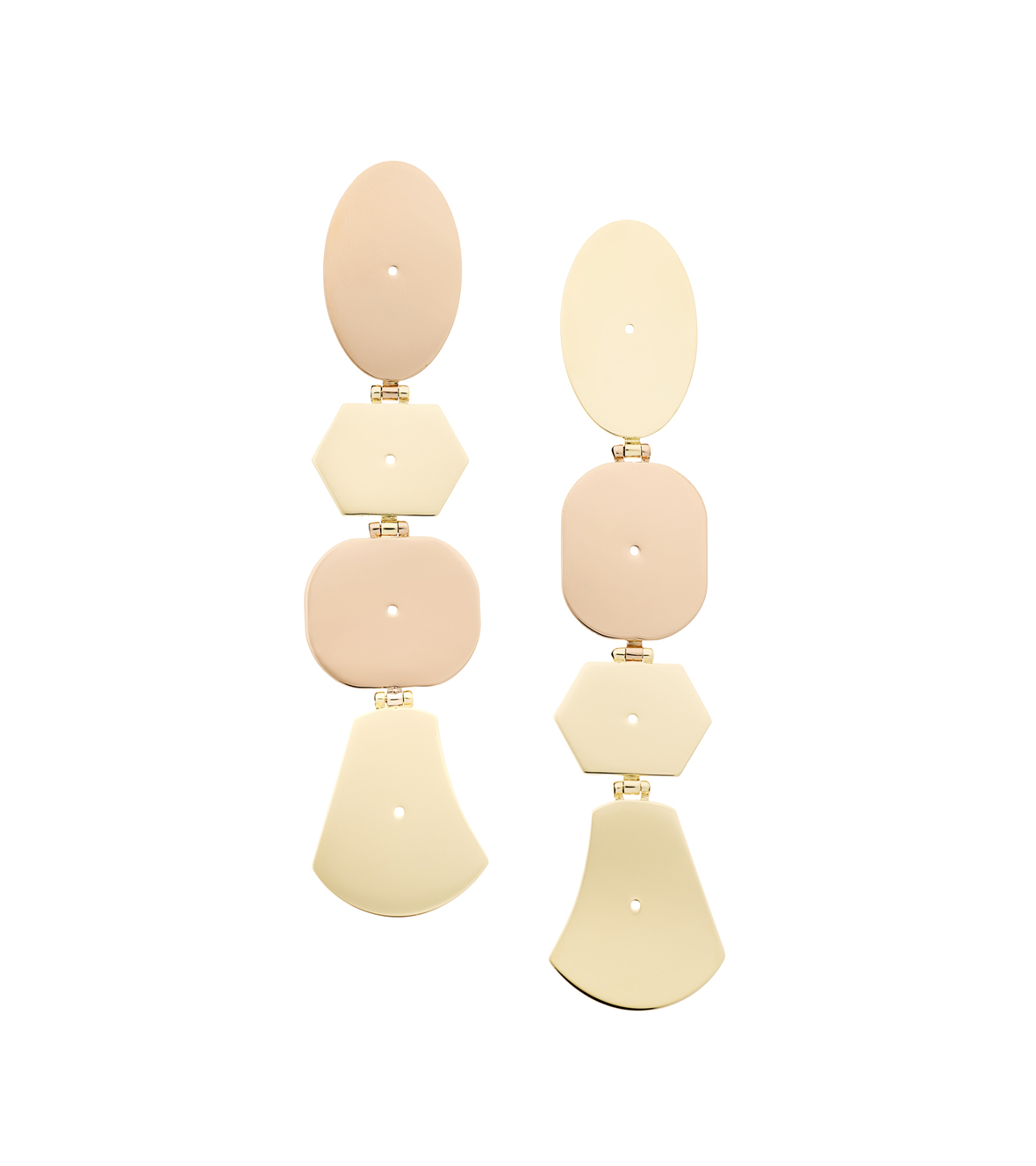 Multi shaped pair of earrings