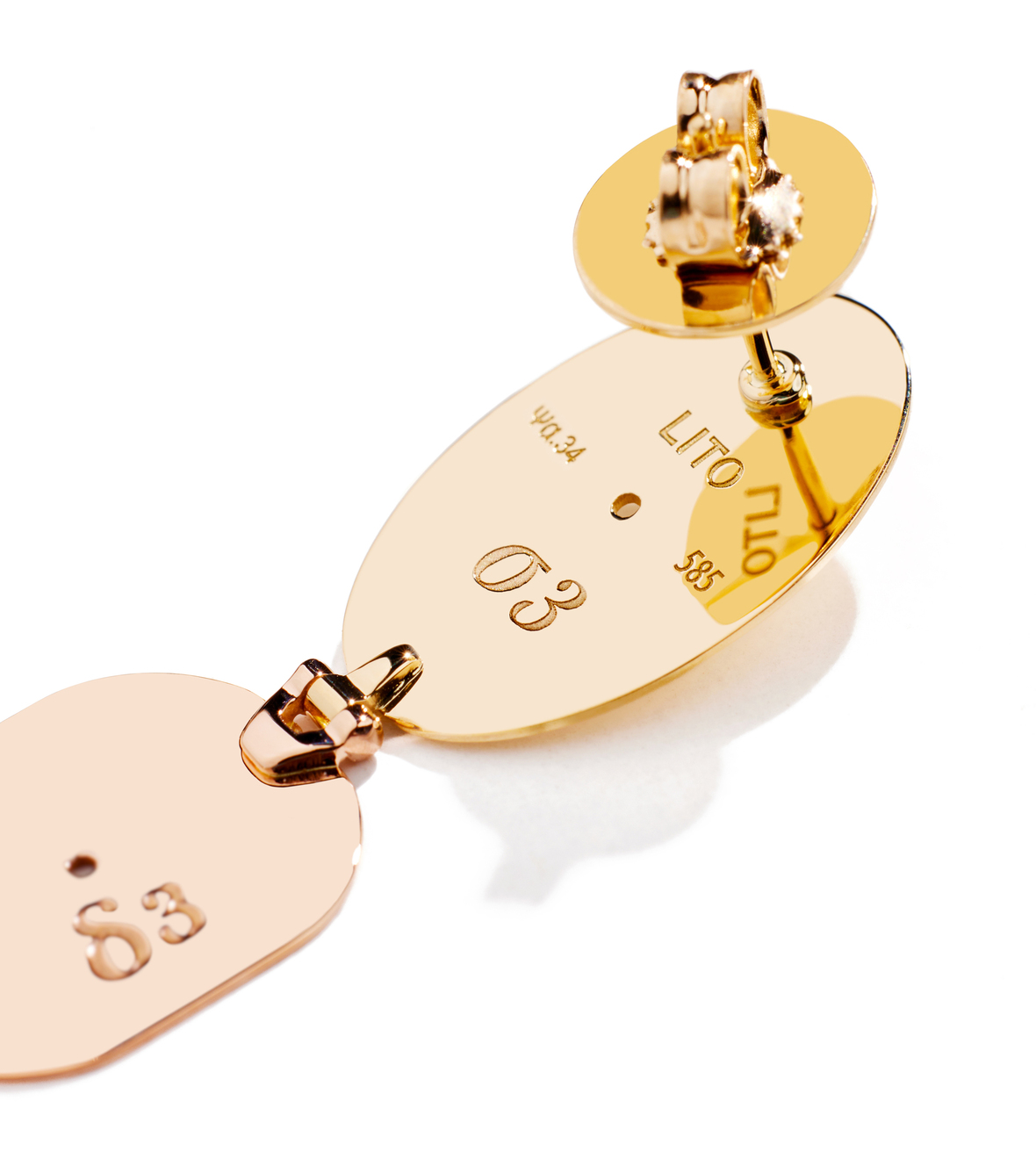 Multi shaped pair of earrings