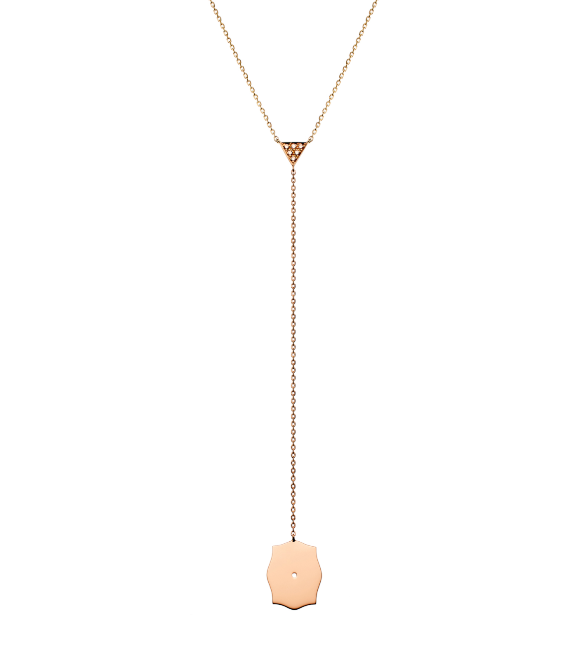 14K yellow and pink gold "Mini Mirror" diamond necklace with white Diamonds brilliant cut.