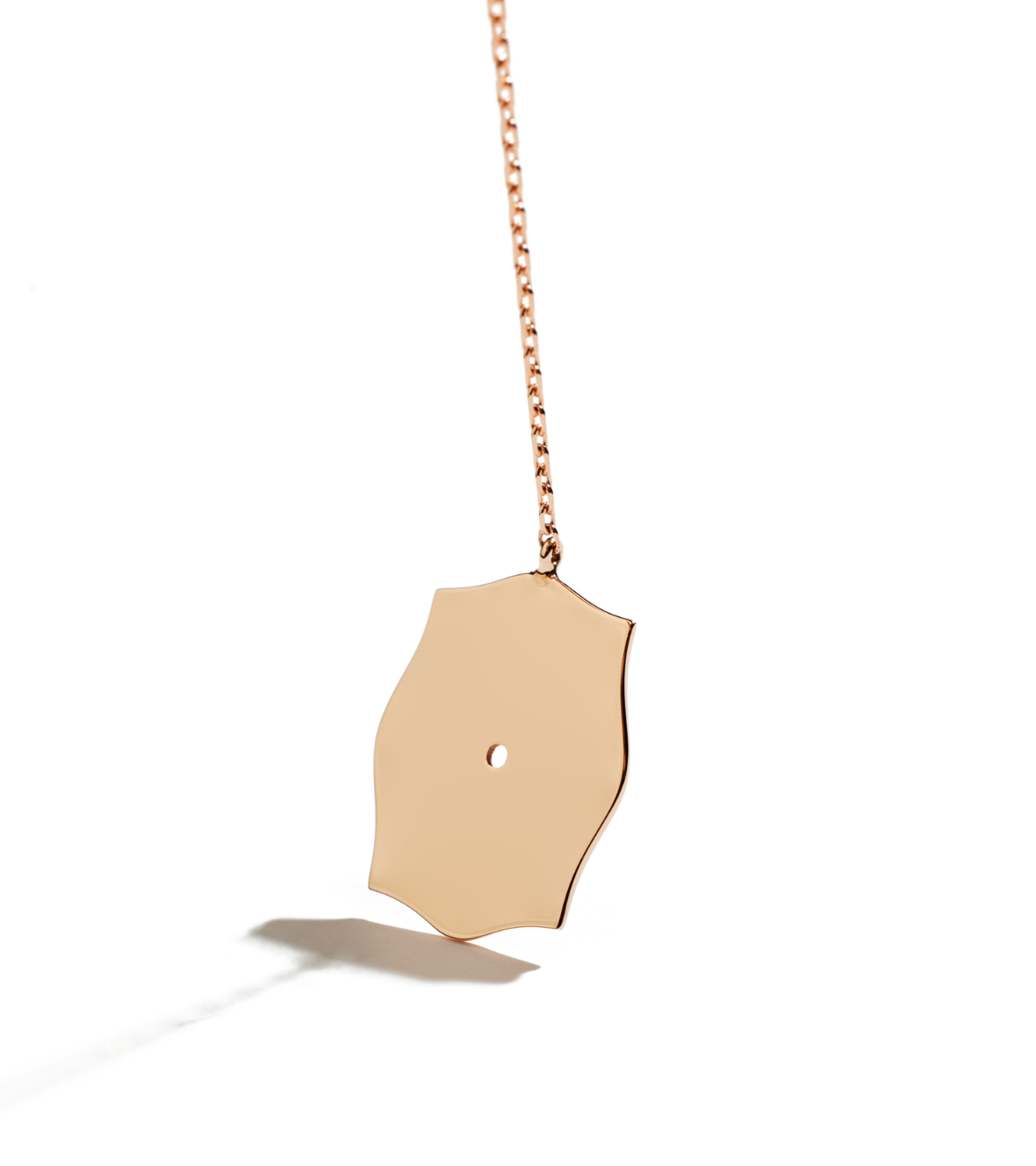 14K yellow and pink gold "Mini Mirror" diamond necklace with white Diamonds brilliant cut.