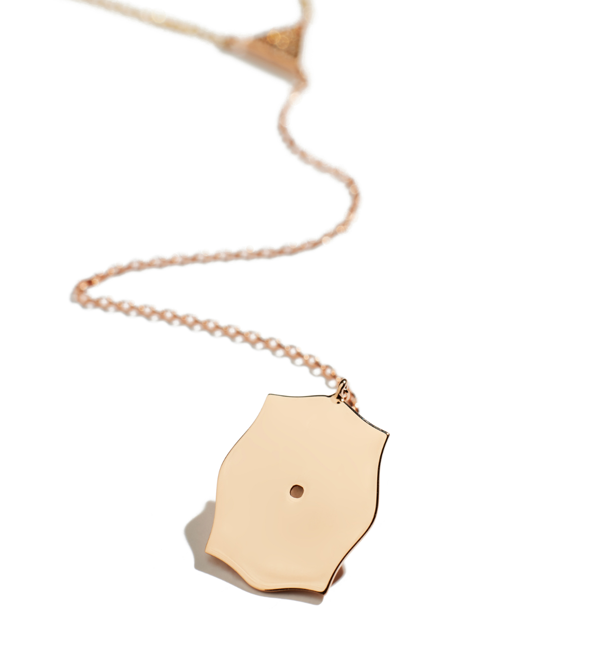 14K yellow and pink gold "Mini Mirror" diamond necklace with white Diamonds brilliant cut.