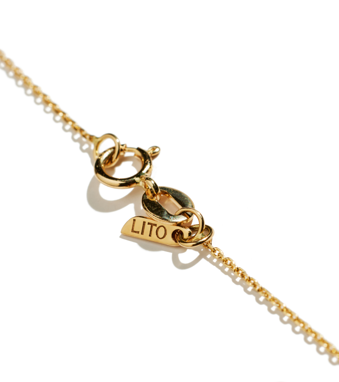 14K yellow and pink gold "Mini Mirror" diamond necklace with white Diamonds brilliant cut.
