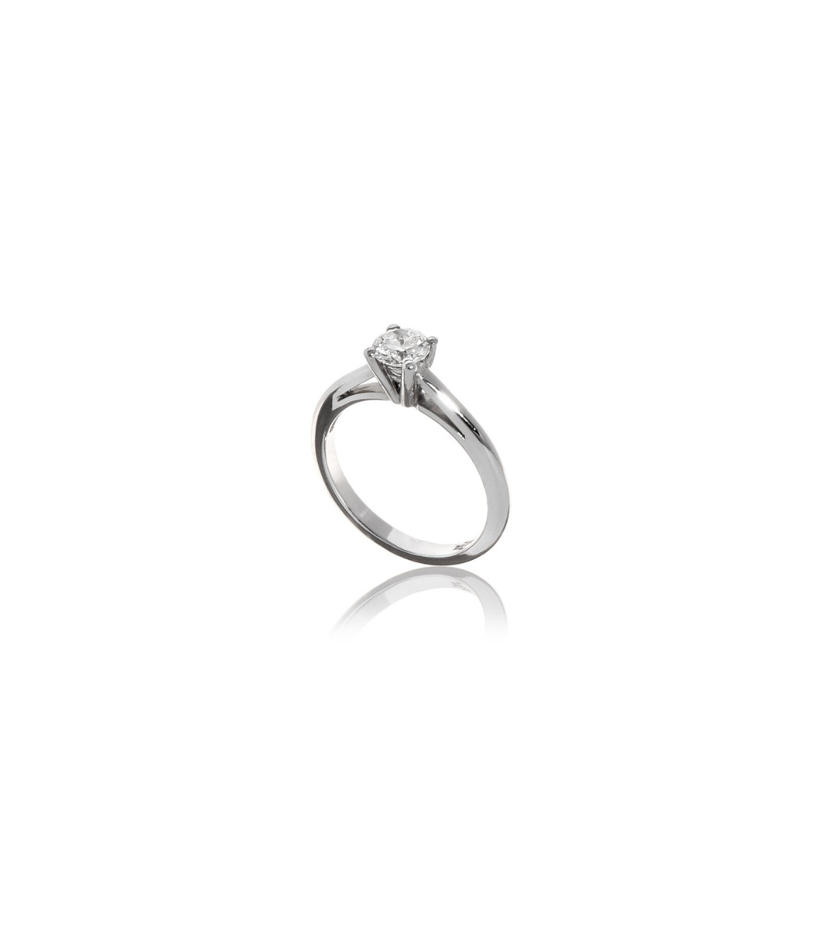Solitaire White Gold Wedding Ring with Diamonds