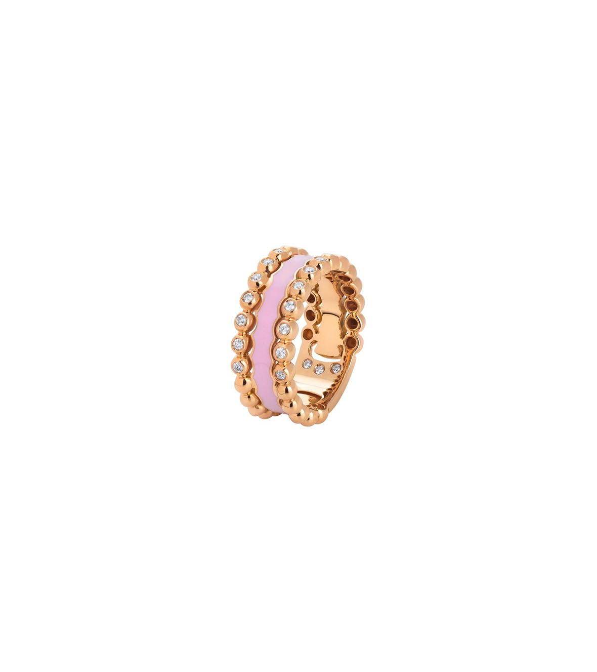 Pink Gold Ring With pink Enamel Casato