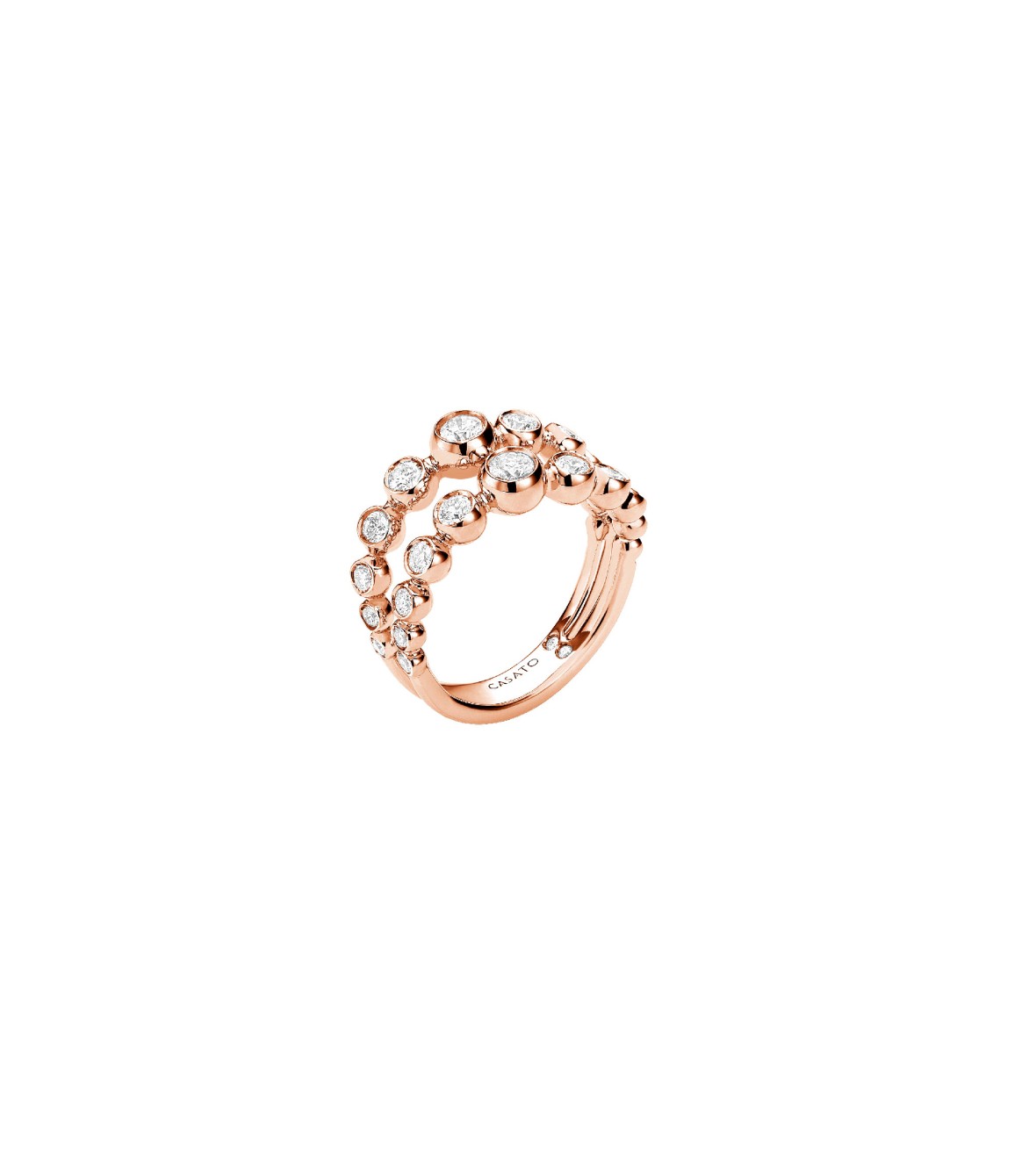2 Waves Pink Gold Boule Ring by Casato MX826BT-Y