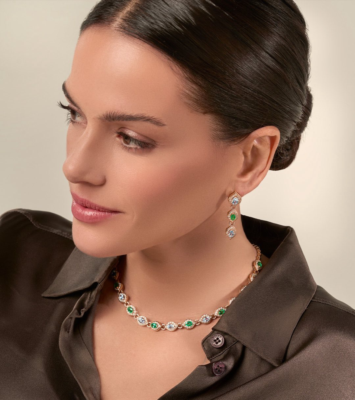 Pink Gold Earrings With Τurquoise & Diamonds Casato ORX-1307TURBT-P