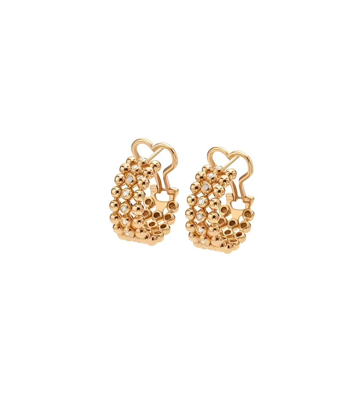 Pink Gold Hoop Earrings With Diamonds by Casato