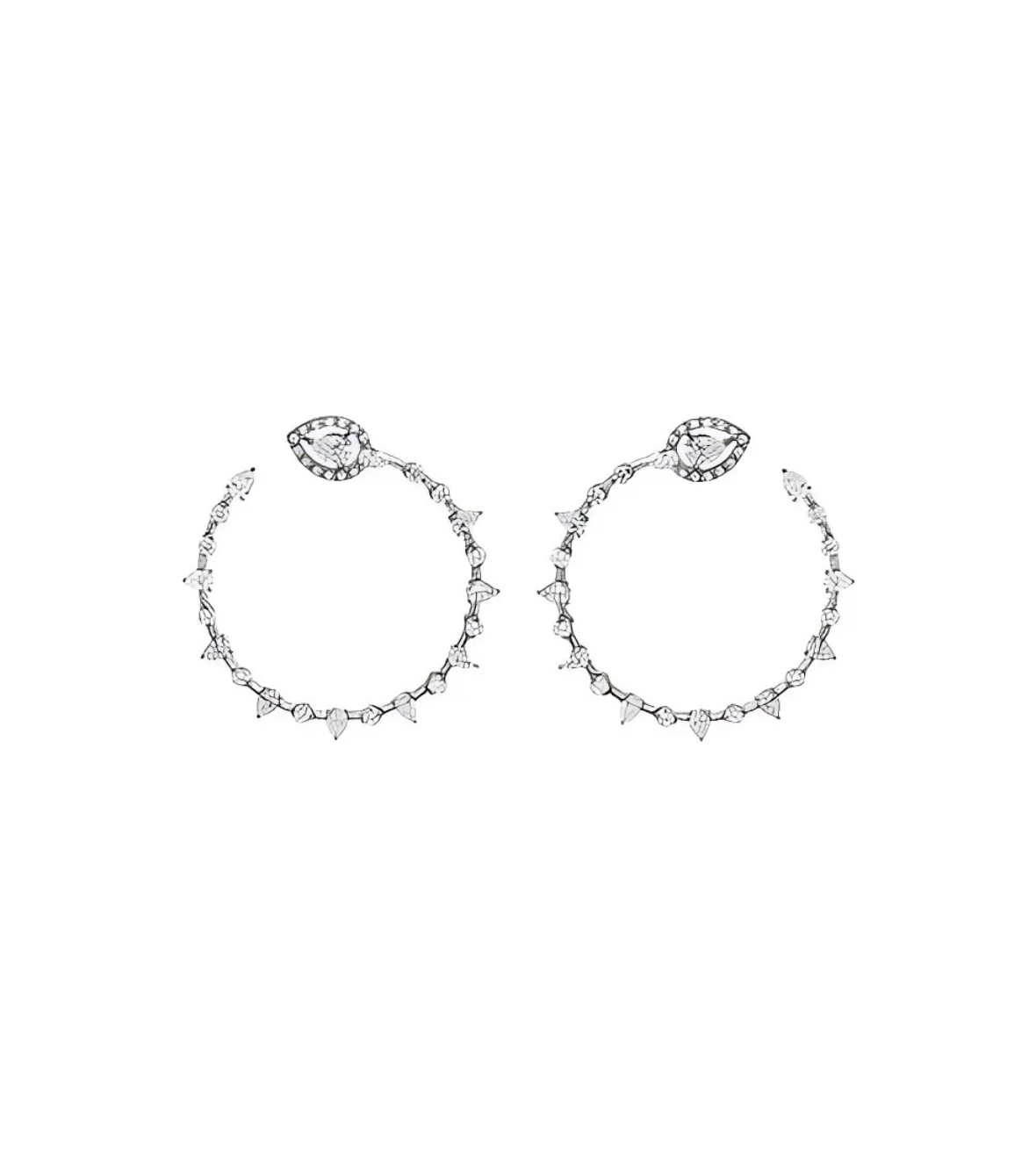 White Gold Earrings with Poire Diamonds by Casato