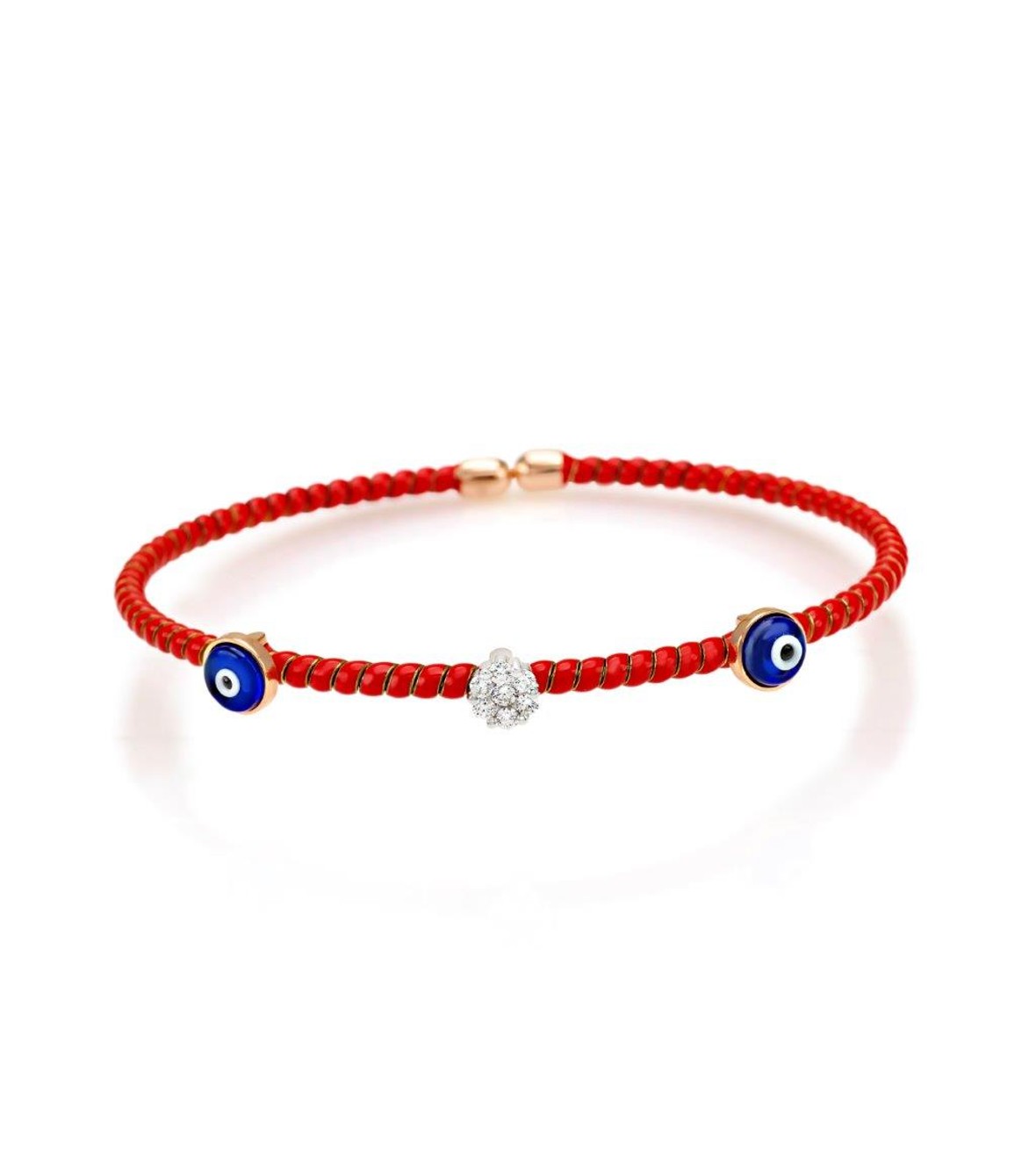 Red Enameled Bracelet With Diamonds