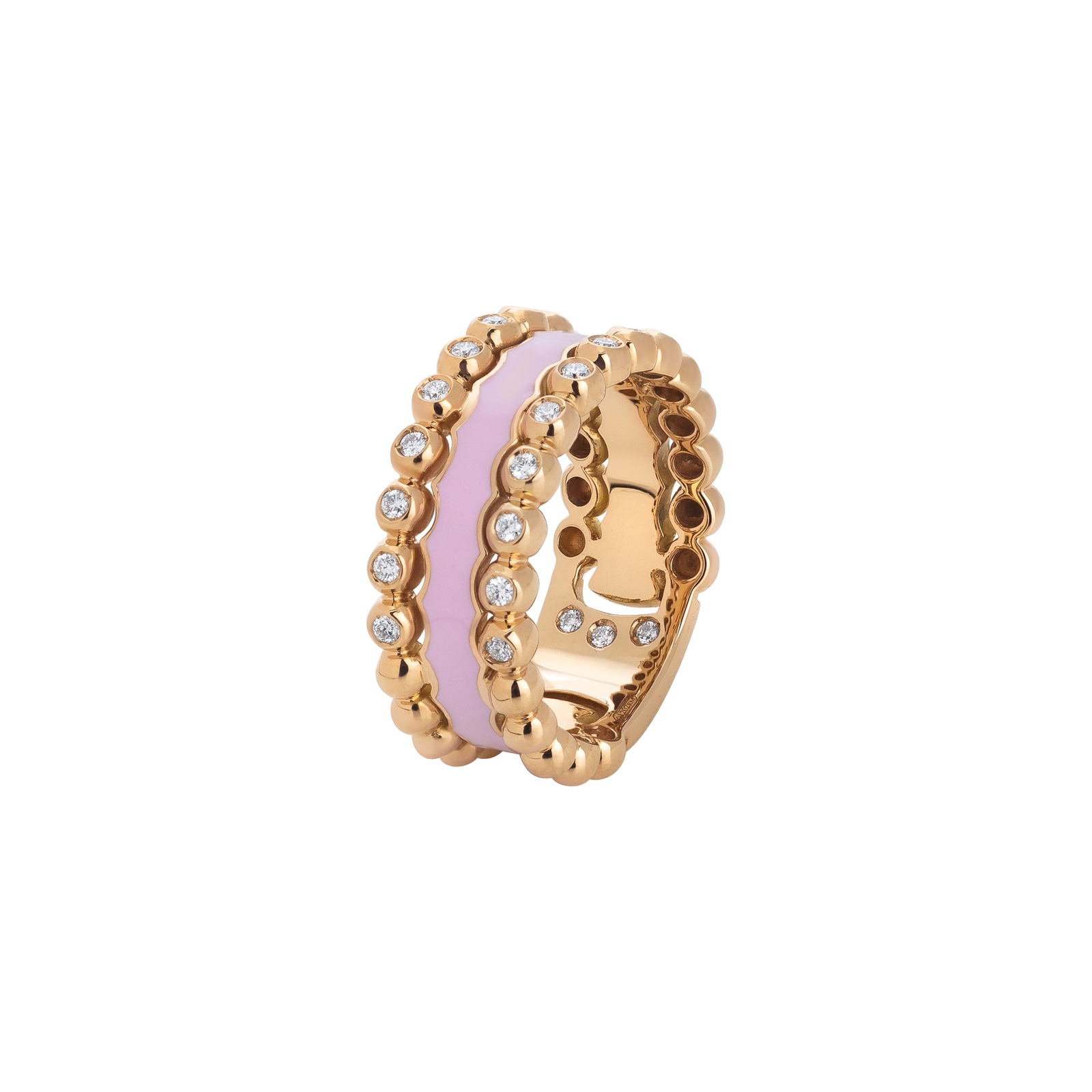 Pink Gold Ring With pink Enamel Casato