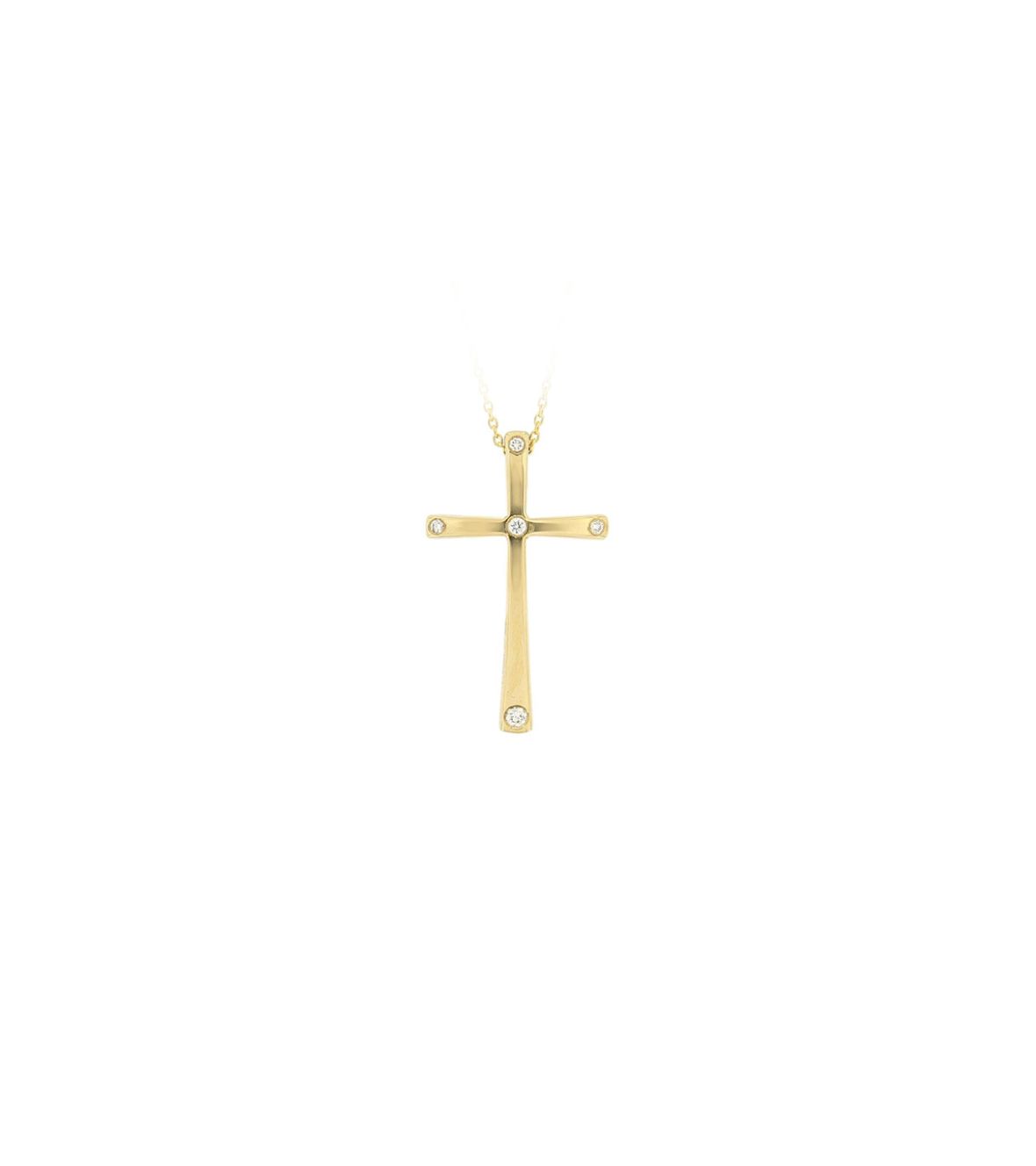 Yellow Gold Cross with Diamonds 03177