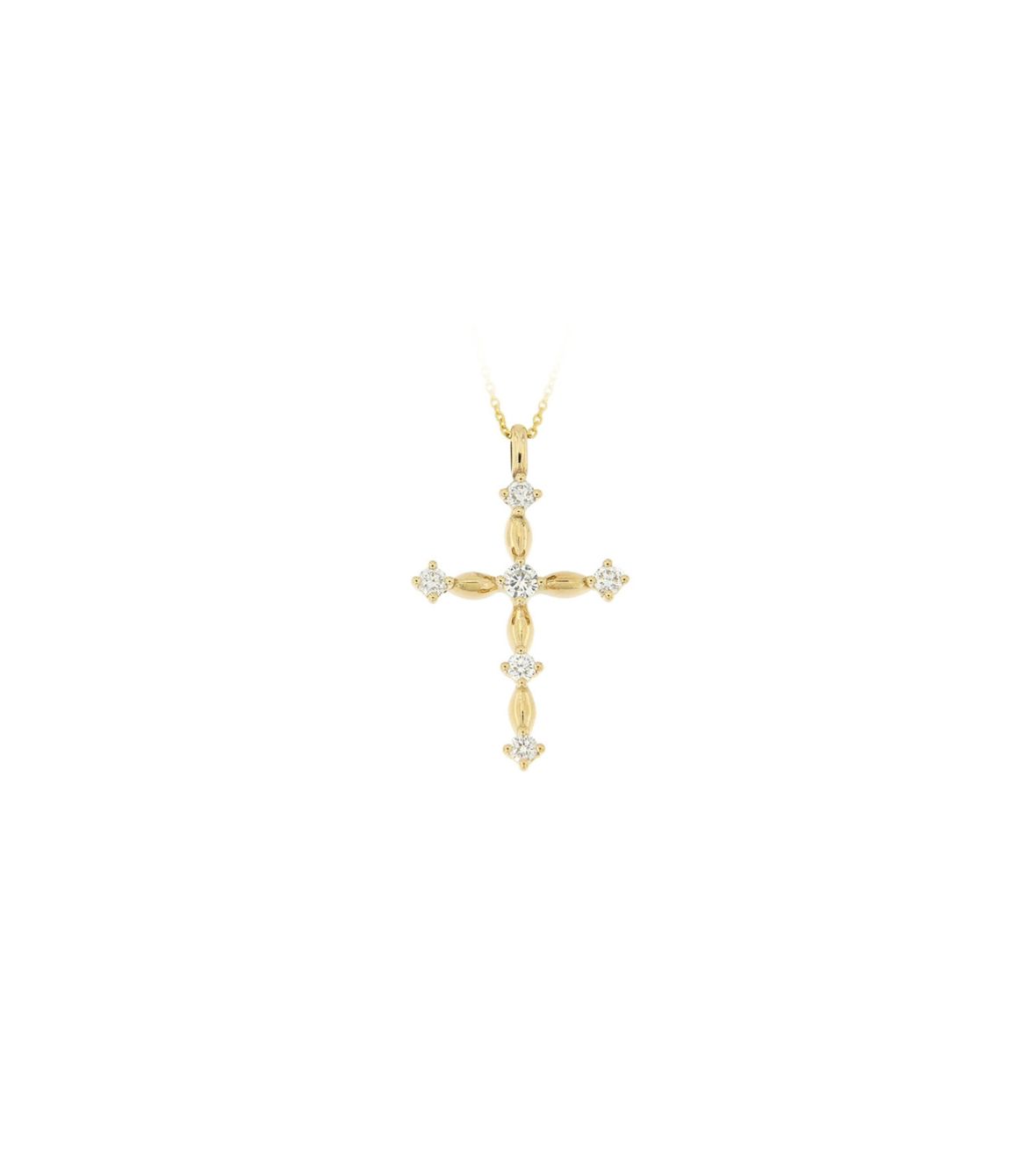 Yello Gold Cross with Diamonds 03178