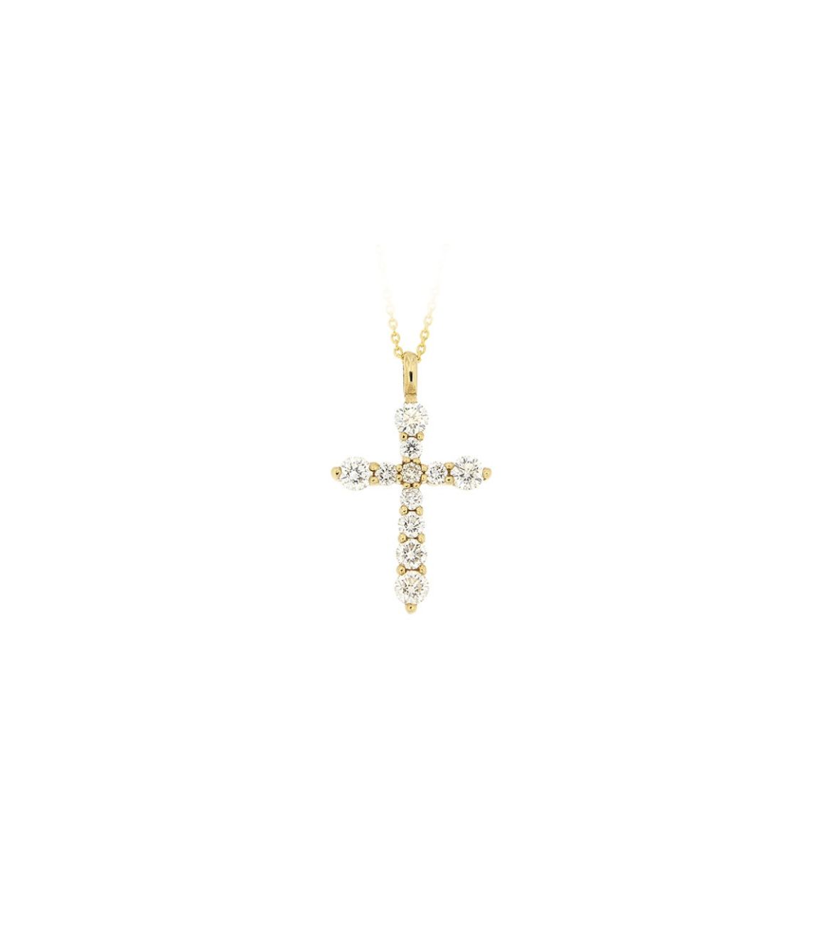 Yello Gold Cross with Diamonds 03176