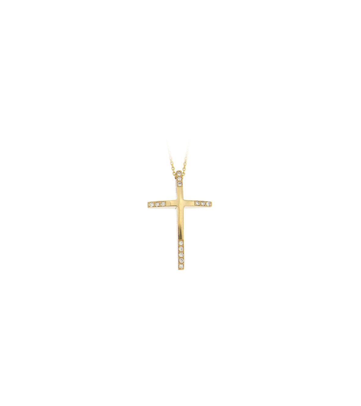 Yello Gold Cross with Diamonds 03175