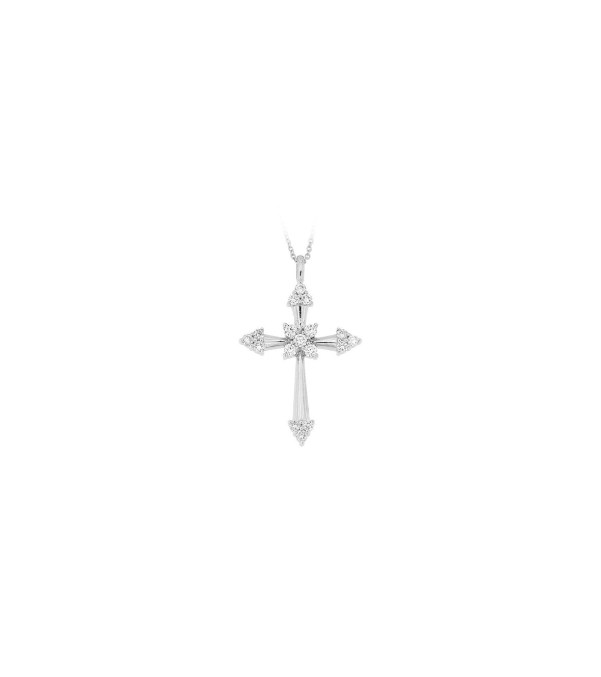 White Gold Cross with Diamonds 03181