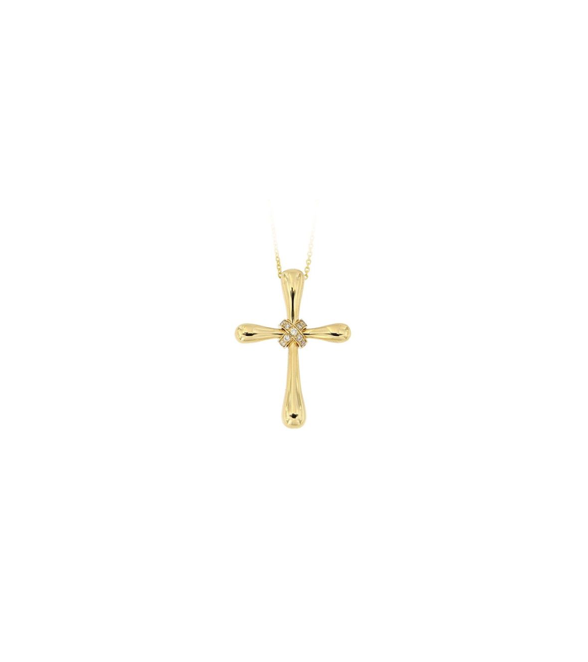 Yello Gold Cross with Diamonds 03174
