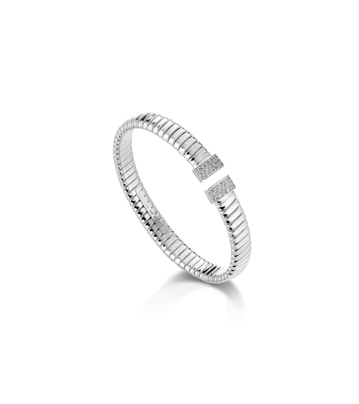 White Gold 18K Tubogas Bracelet with Brilliant-Cut Diamonds