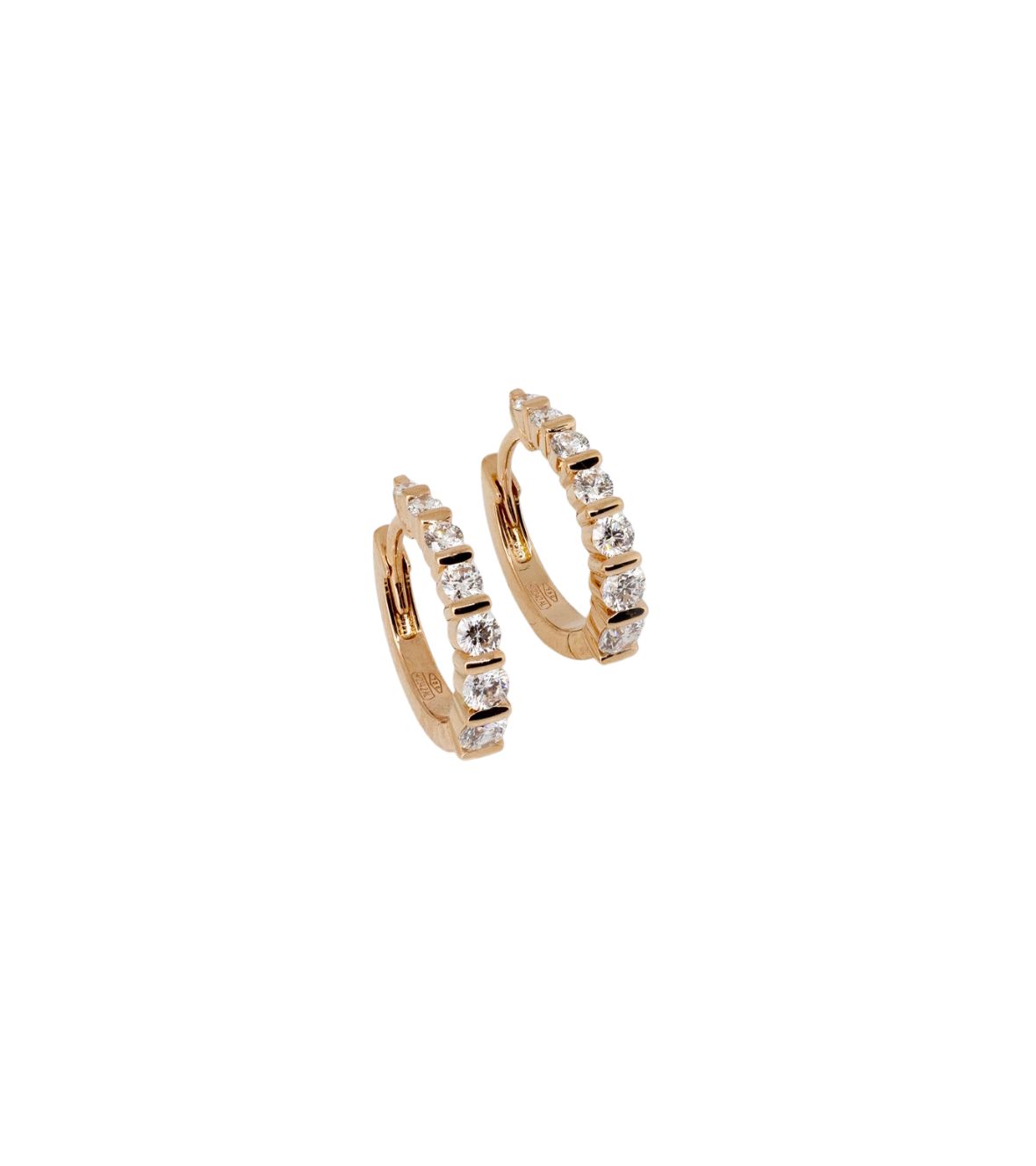 Pink Gold Earrings With Diamonds 03613 by Mentis Collection